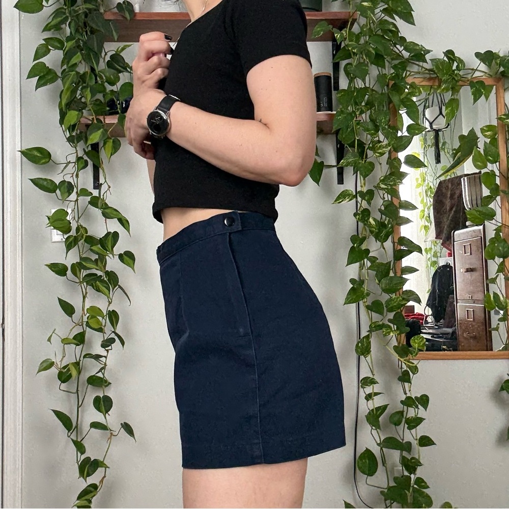 VTG Classic High Waist Navy Women's Shorts - 24"